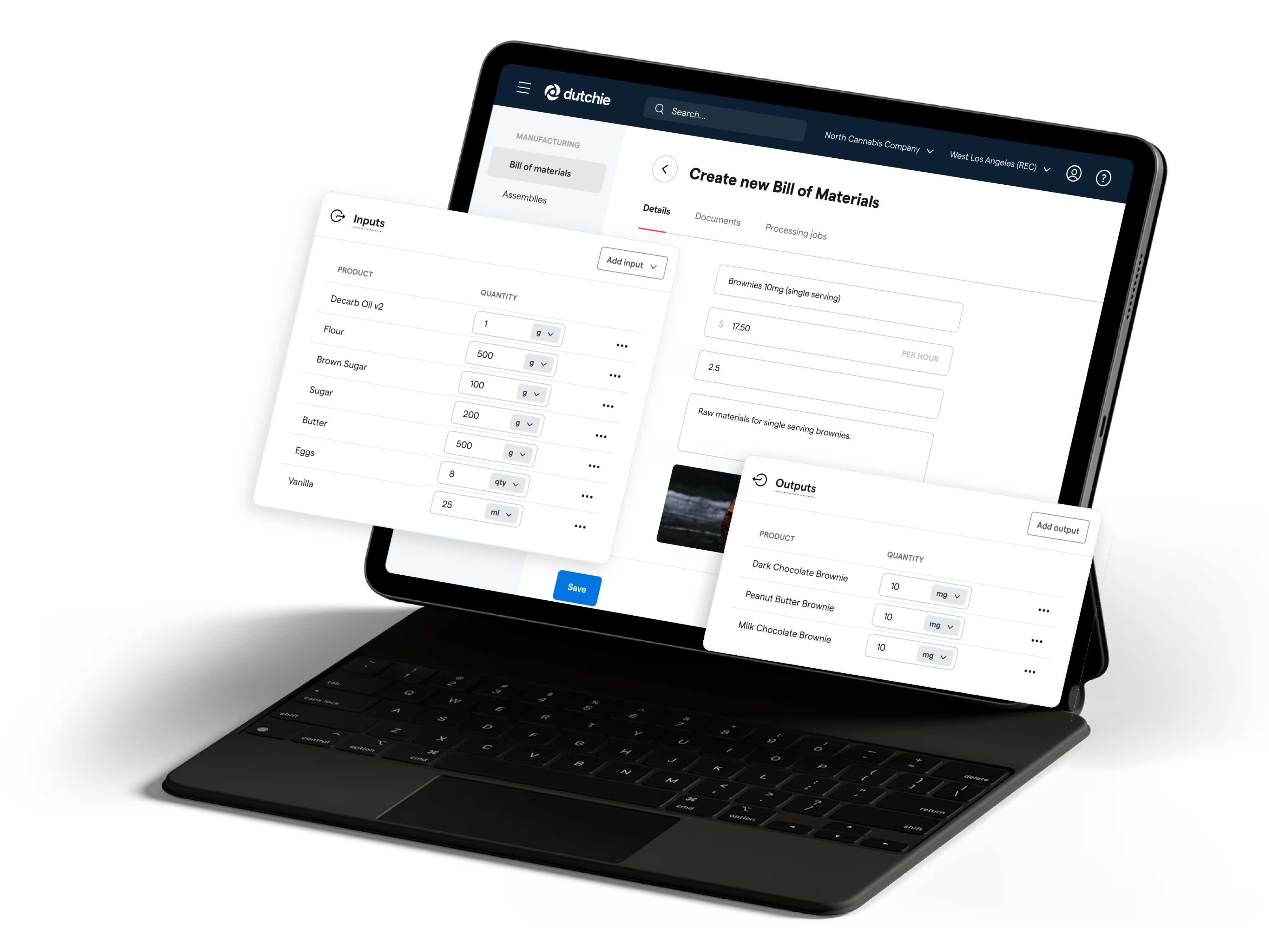 Cannabis cultivation management software dashboard showing plant tracking and batch data