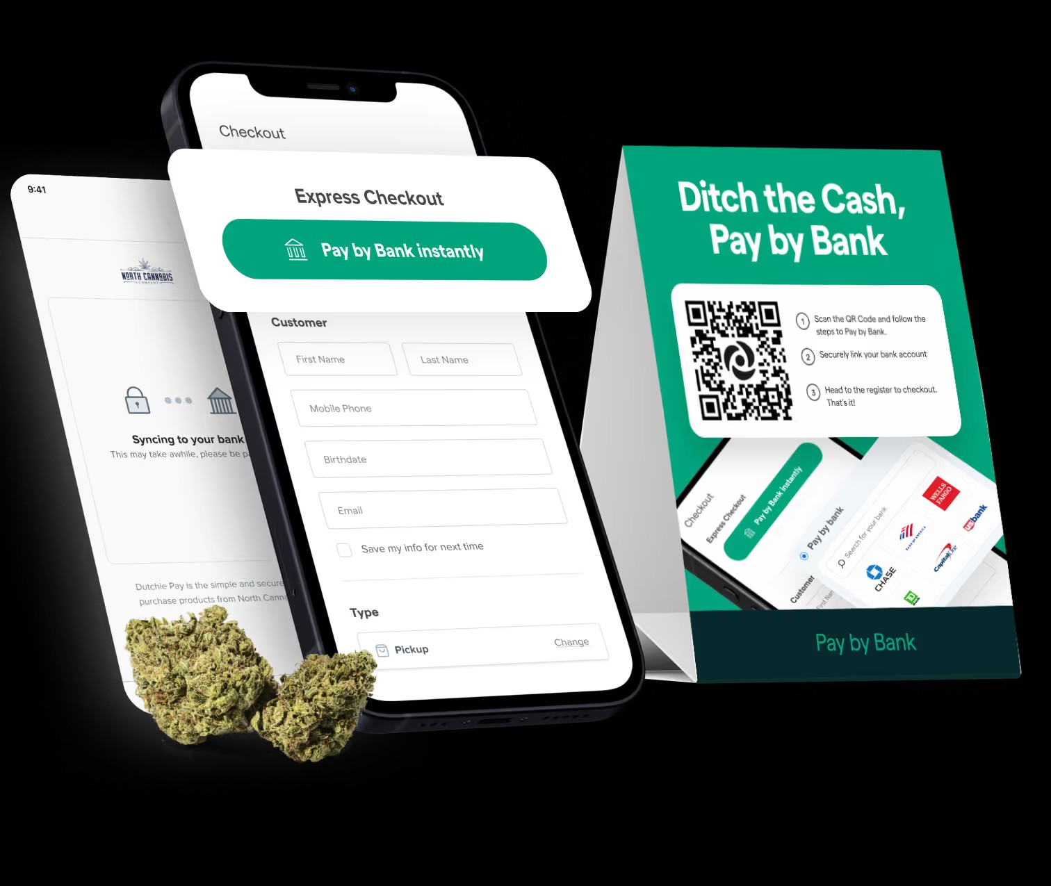 A customer paying for cannabis with Pay by Bank