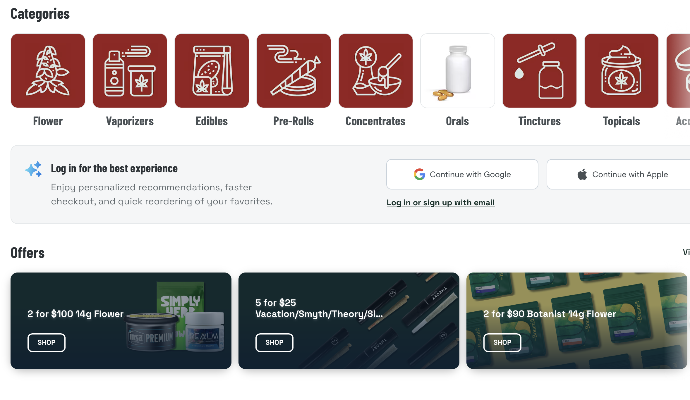 The Botanist’s rebuilt online menu on Dutchie E-Commerce Pro