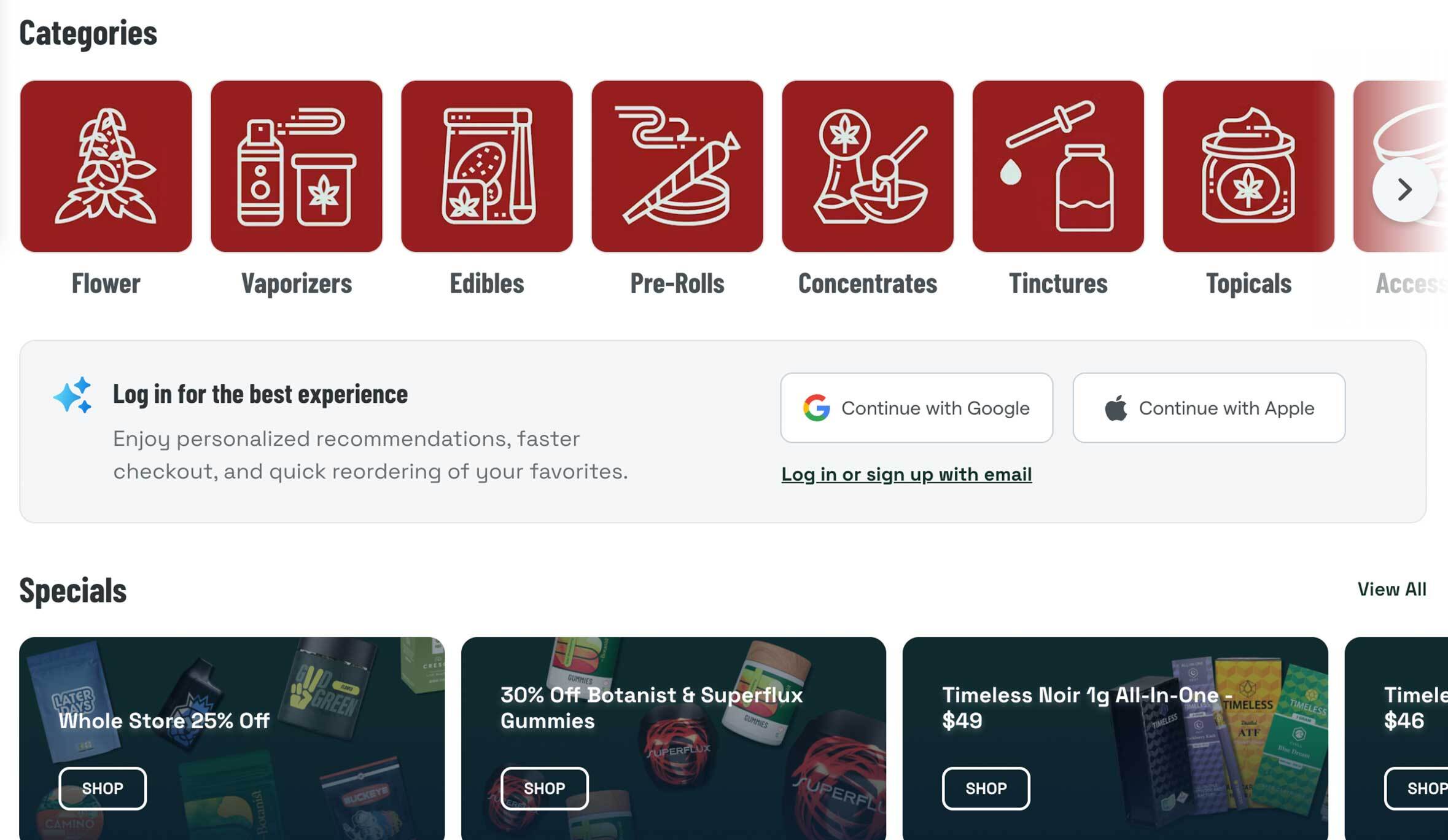 The Botanist&rsquo;s rebuilt online menu on Dutchie E‑Commerce Pro