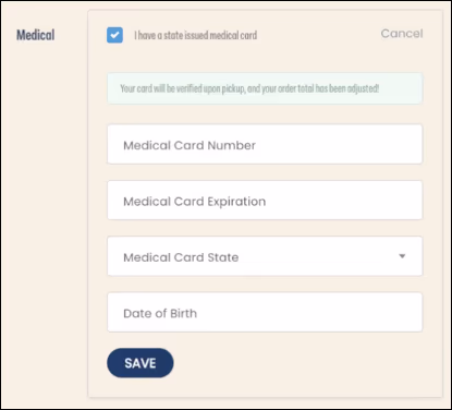 Medical card and MMUR allotment check on an e-commerce customer profile